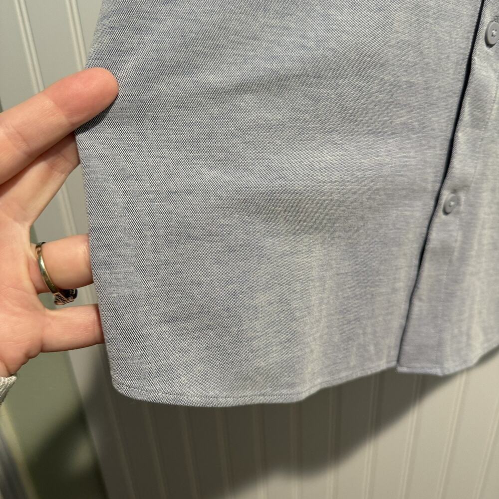 Lululemon Commission Long Sleeve Button Up Qwick Oxford Harbor Blue Mens Large - Picture 3 of 6